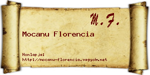 Mocanu Florencia névjegykártya